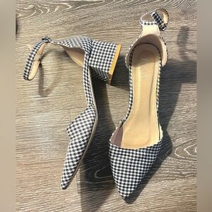 Black and White Houndstooth Women's Heels